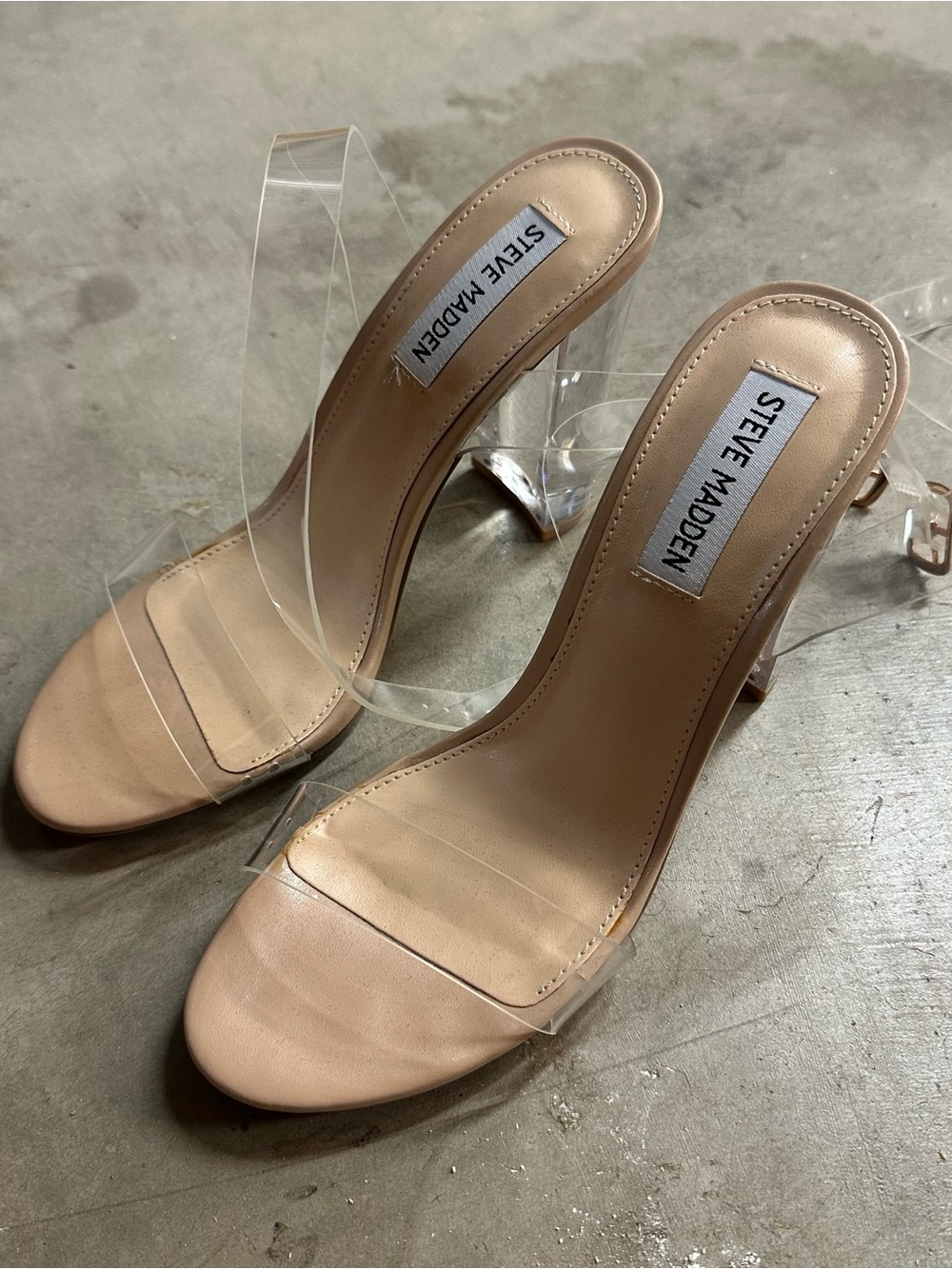 Steve Madden Nude Clear Strap Heels 📦